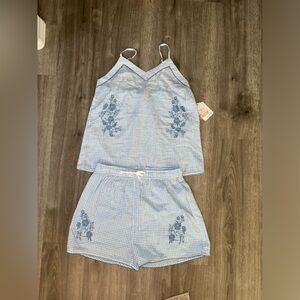 Japna Lounge pajama set cute floral embroidery large